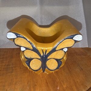 Orange Butterfly Planter, Small Size Resin Plant Pot For Succulant Decor